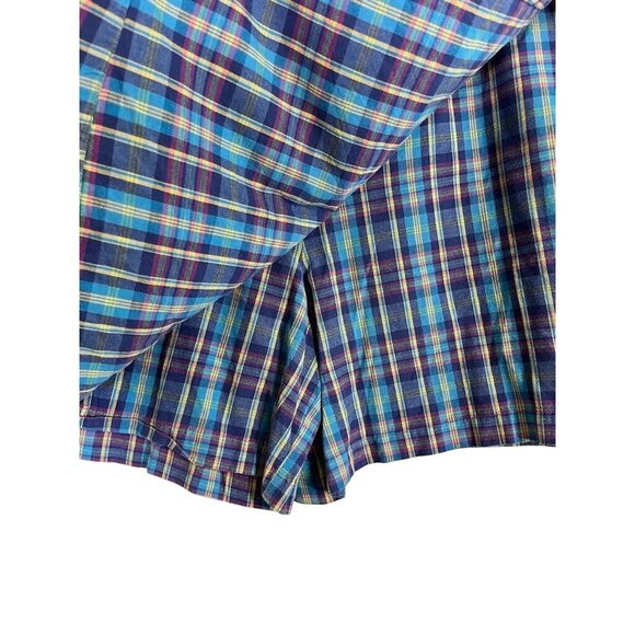 Retro LL Bean Plaid Skort 18 Blue Academia Preppy Boho Western Classic Chic 80s - Picture 4 of 11